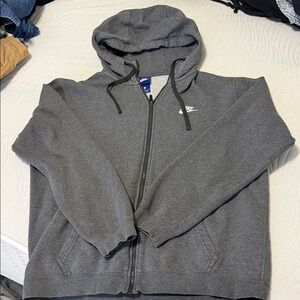 Nike Men's Charcoal Zip-Up Hoodie